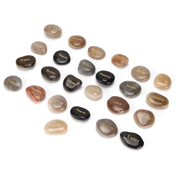 Pebbles Natural Polished Lettering Stones Small Decorative Ornamental River Rocks for Meditation Divination