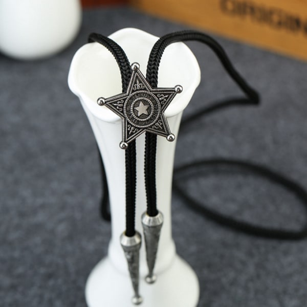Bolo Tie Läder Halsband Western Halsband Kostym Accessorie A