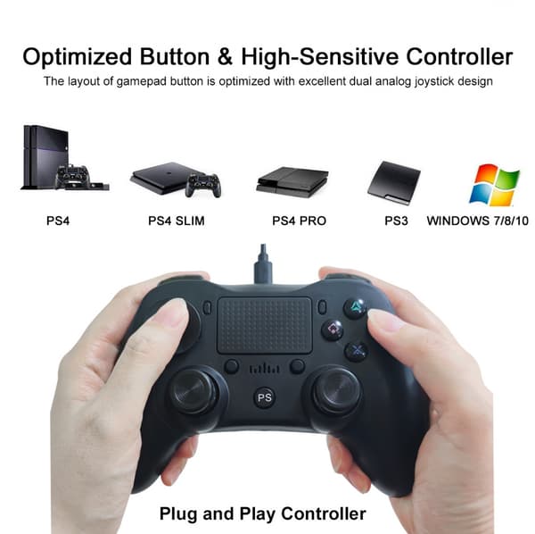 USB Kablet Gamepad Spilcontroller Touchpad Ergonomisk Joystic Blue