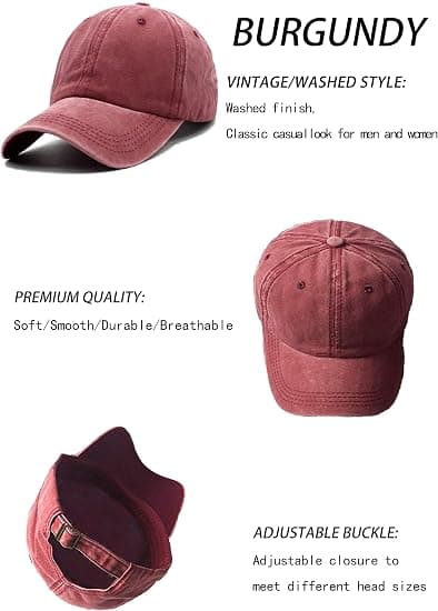 Nøytral retro vasket baseballcaps twill justerbar pappa ca
