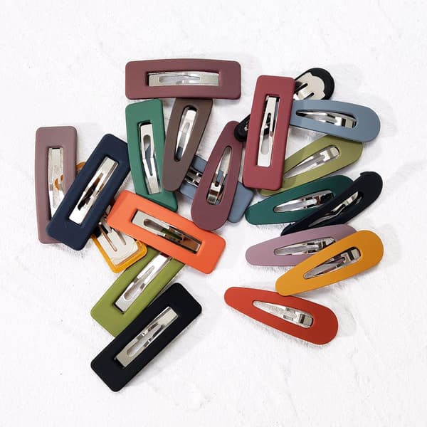 Matte Snap Hårklemmer Barrettes til Piger Kvinder, No Slip Cute Solid Candy Farve Hår Tilbehør Hårnåle 20stk SnapClip20A