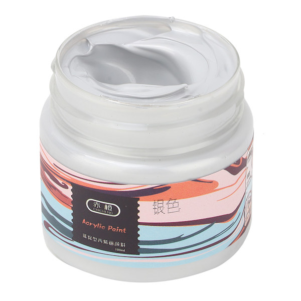 100ml Akrylmaling Kunstner Maling Pigment Kunst Håndværk Maling Tegning Maling(Sølv)