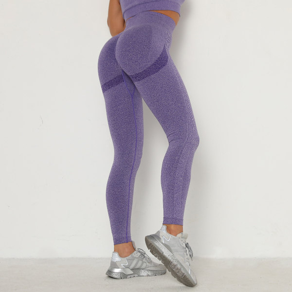 Träningstights med hög midja, löpning, magkontroll, sportleggings (M)