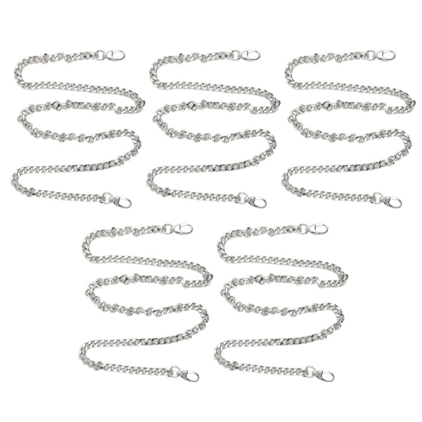 5 st metall trottoarkantkedjor 39,4 tum längd utsökt robust multifunktionell metallhantverkskedja för halsband fotlänk DIY silver