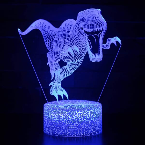 4 st 3D dinosaurienattlampa, DDDNIGHTLIGHT Led Illusion La