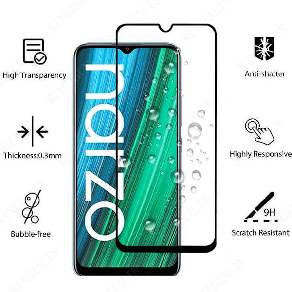 2 st glas för Realme Narzo 30 5G skyddsglas