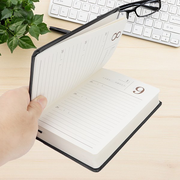 Student Study Classroom Note Hard Cover Office Diary Notebook Hardcover Notepad(Svart)