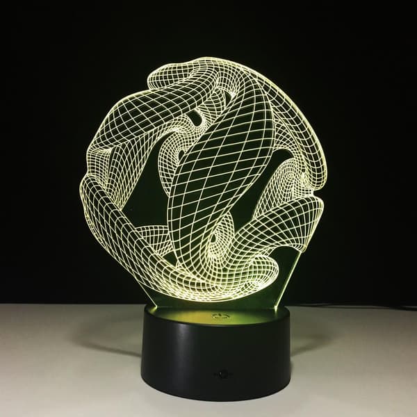 Kunstnerisk Abstraktion Moderne 3D USB Natlampe Farverig Colo