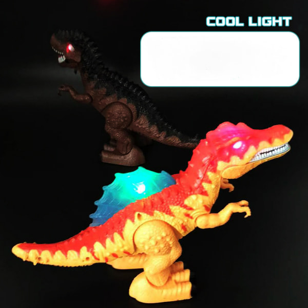 Nyheter LED Light Up och Walking Realistic Dinosaur med