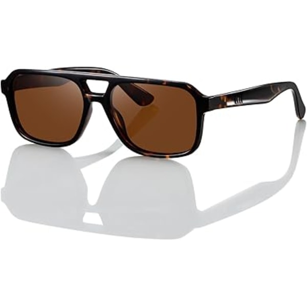 Polariserede Retro Aviator Solbriller til Kvinder Mænd Vintage 70'er Firkantede Solbriller