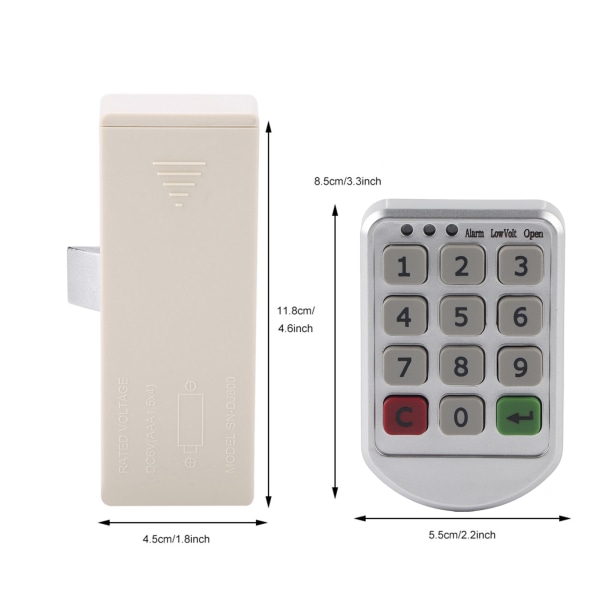 ABS-muovipaneeli digitaalinen elektroninen älykäs salasananäppäimistö numerokaapin oven koodilukko