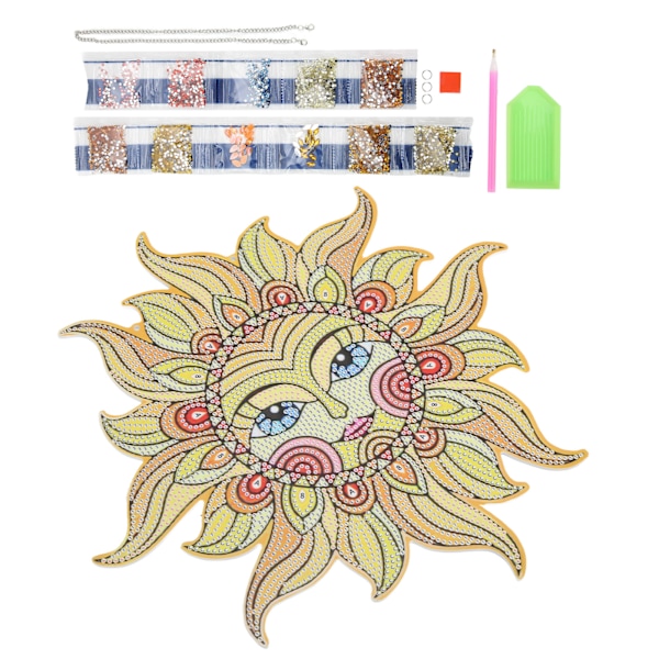 Rhinestone-målning Solrosform DIY Tillverkning Pedagogisk Intressant PC-kortmaterial Färgglad Hänge