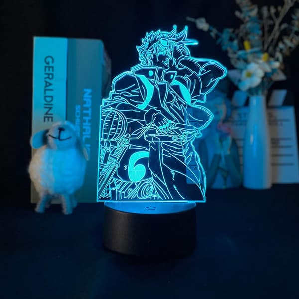 Anime JoJo Bizarre Adventure Joseph Joestar 3D LED Nattlampe