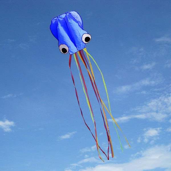 Kite Pack 3 färger Vacker Stor Lätt Flygande Drake för Barn-Mjukvara Bläckfisk-Den är stor! 31 tum bred med lång svans 157 tum lång-Perfekt för Beac