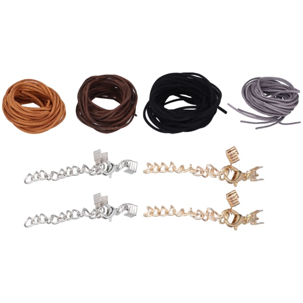 Handgjord flätad rep 3mm 4-färgad nylon konstläder rep för halsband och armband