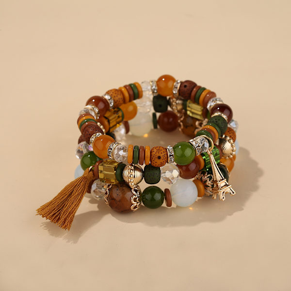 1PCS Bohemian Stackable Bead tassel Bracelets för kvinnor Stre