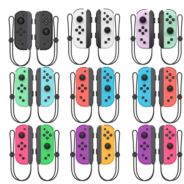 Trådlös Bluetooth Gamepad: Delad vänster-höger handkontroll med rörelsesensor, vibration och viloläge/väckningsfunktion Purple+Orange