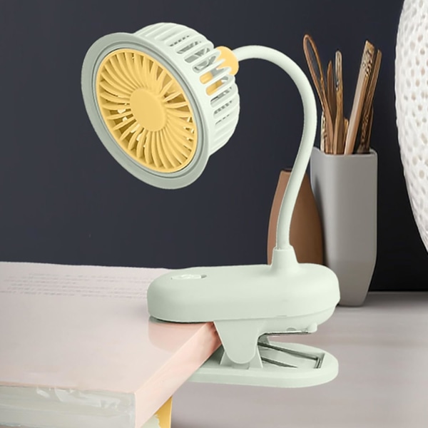 Bärbar Liten Clip-on Fläkt 360° Rotation Kylfläkt Skrivbordsfläkt Mini Bordsfläkt USB-laddning Fläkt Clip & Skrivbordsfläkt för Kontor Sovrum