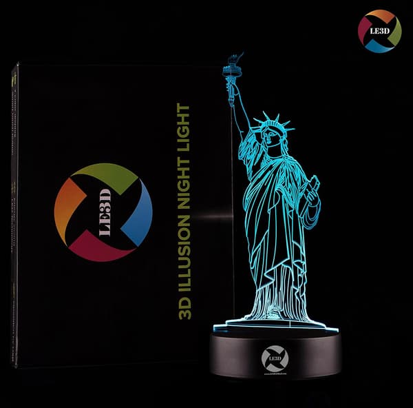 3D Optisk Illusions Natlampe - 7 LED Farveskiftende Lampe