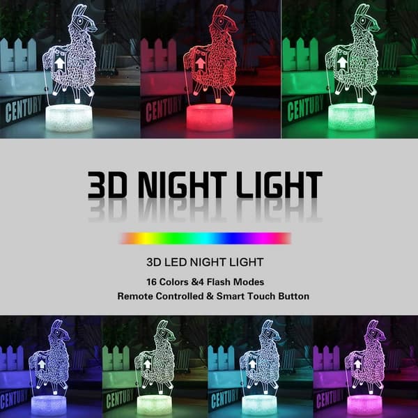 Fjärrkontrollerade 3D-sängbordslampor 16 färger utbytbara