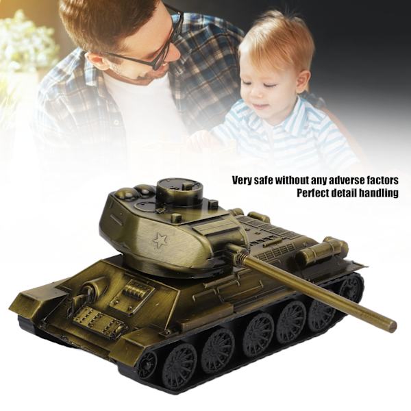 Tankmodell i metall med retrochassi, bra detaljbearbetning, kontorsdekoration för barns leksaksbibliotek
