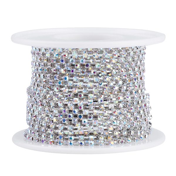 1 rulle kristallkedja för gör-det-själv-halsband, bröllopsdekoration, accessoarer (ss6 silver)