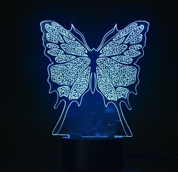 3D Natlampe Optisk Illusion Natlys, Touch LED Bord D