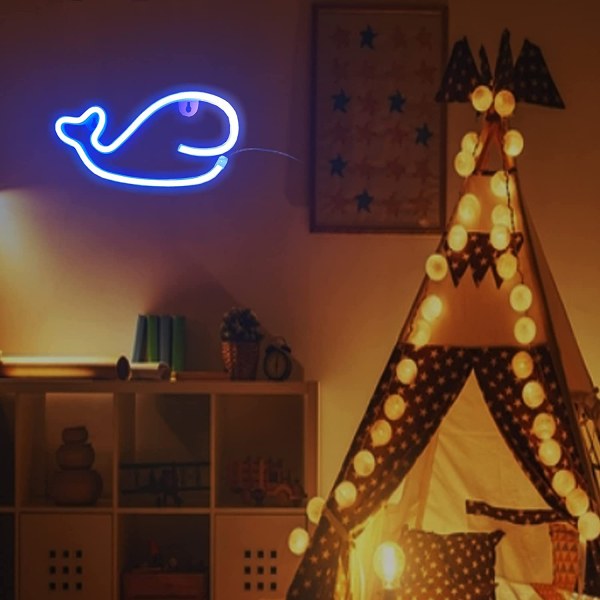 Neon skyltar för väggdekor, USB/batteridriven C