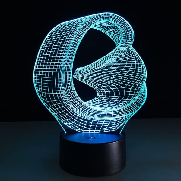 Kunstnerisk Abstraktion Moderne 3D USB Natlampe Farverig Colo