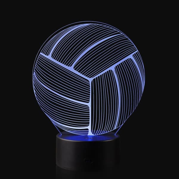 3D Illusion Volleyball Natlampe med 16 Farveskift