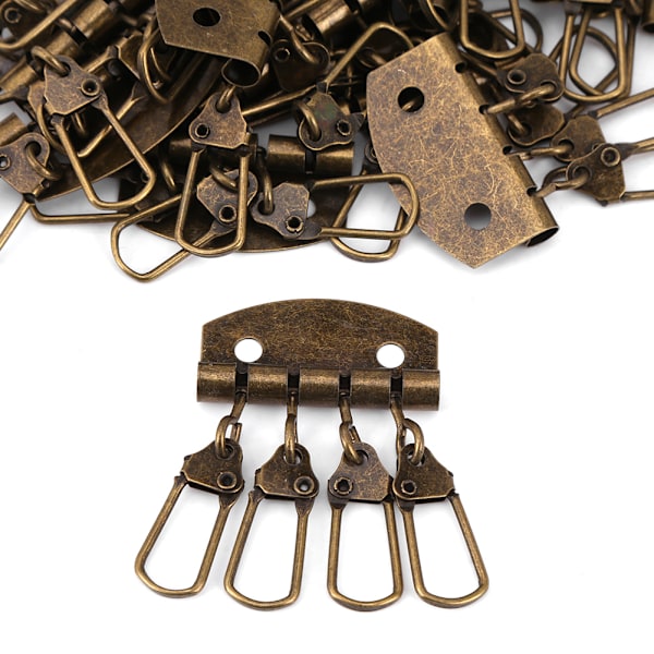 30 stk./sæt Retro nøgleringspung nøglering række arrangør Diy læderhåndværk tilbehør (4 kroge)