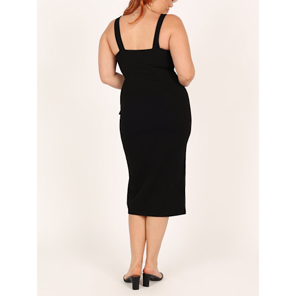 Split Thigh Tank Kjole Bodycon Festkjoler (Sort M)