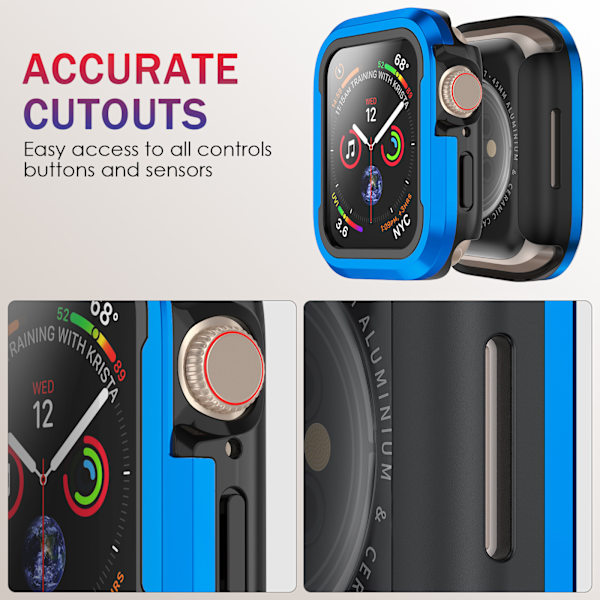 Alumiininen puskuri Metallikotelo suunniteltu Apple Watch Series 7 /8 45mm, Kestävä suojakotelo iskunkestävä TPU