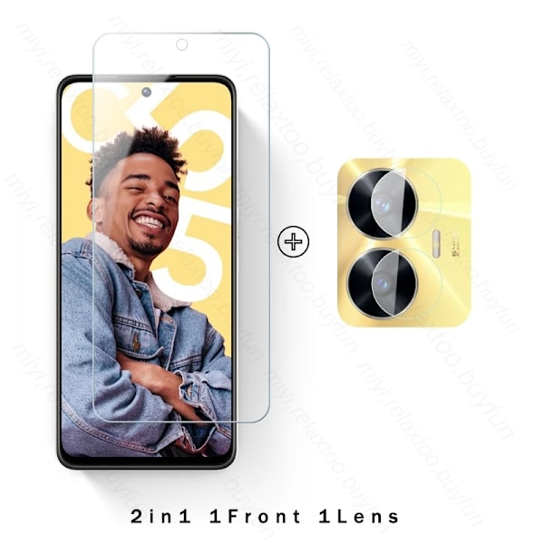 2 i 1 för Realme C55 4G Glass Kameraskyddsglas Relme Realmi C55 C 55 RMX3710 6.72\" Telefonskärmsskydd Härdat Glas