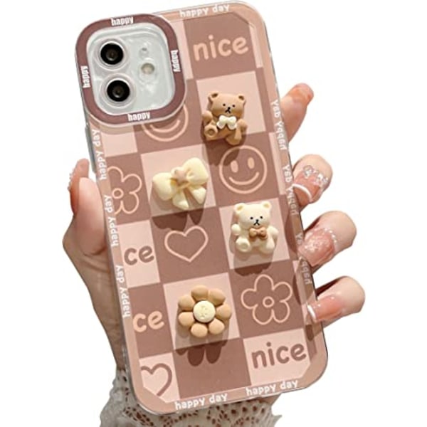 Kompatibel med iPhone 12 Pro case för kvinnor Grils Cute 3D