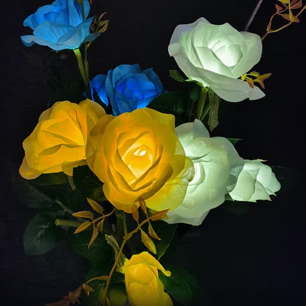 Solcelleblomster Roser Lys Udendørs Have Dekorativ med St 5 Blue A