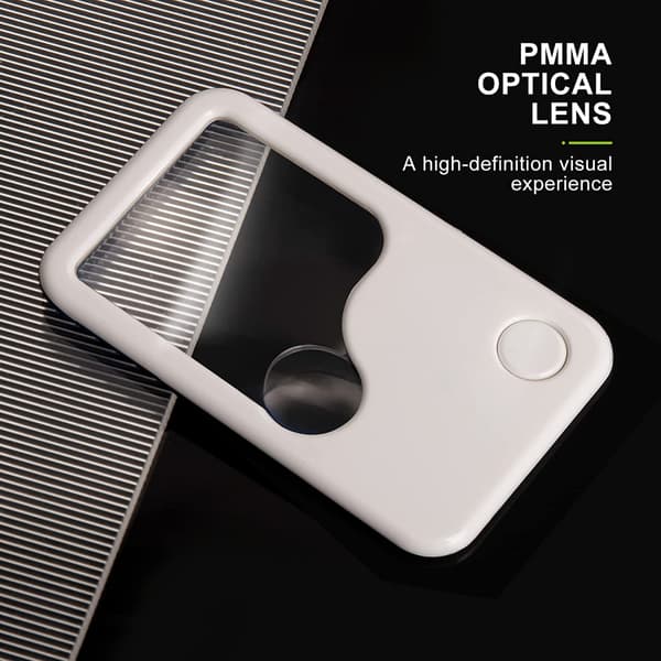 2 stk. forstørrelsesglas med LED-lys, 6x 3x lille lomme M