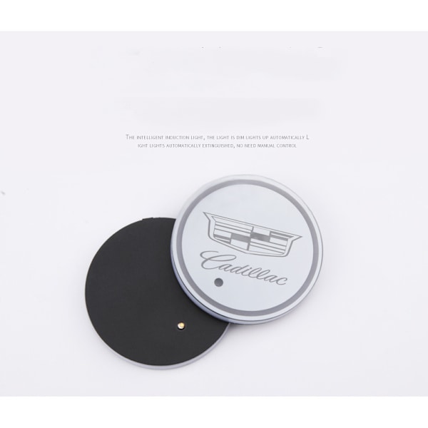 LED-kopholderlys til bil, 7 farveskift USB-opladningsplade, vandtæt coaster（Benz）6,8 cm（et par）