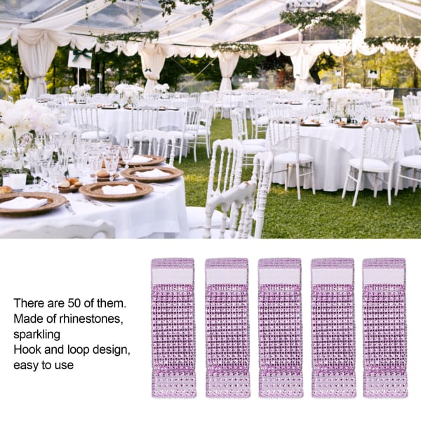50 st servettringar rosa glänsande dekorativa strass servettringar för DIY bröllopsbuketter tårtställ