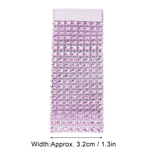 50 stk. servietringe - lyserøde, skinnende, dekorative servietringe med rhinsten til DIY-bryllupsbuketter og kageopsatser