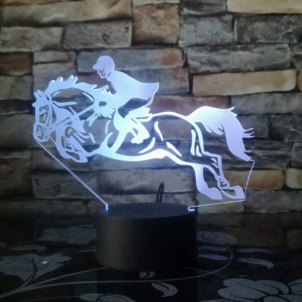 3D LED Illusionslampe, Natlampe 16 Farver Dæmpbar USB-strøm