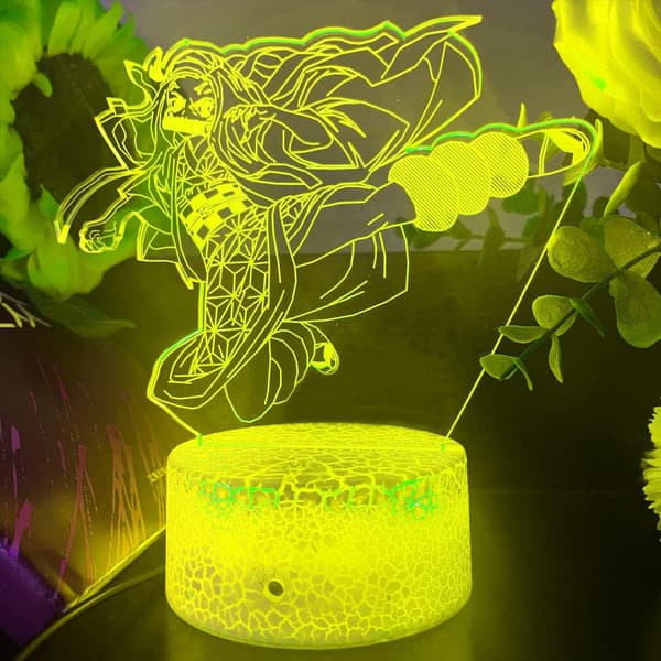 3D Illusions Natlampe, Anime Lampe med 7 Farver til Børn