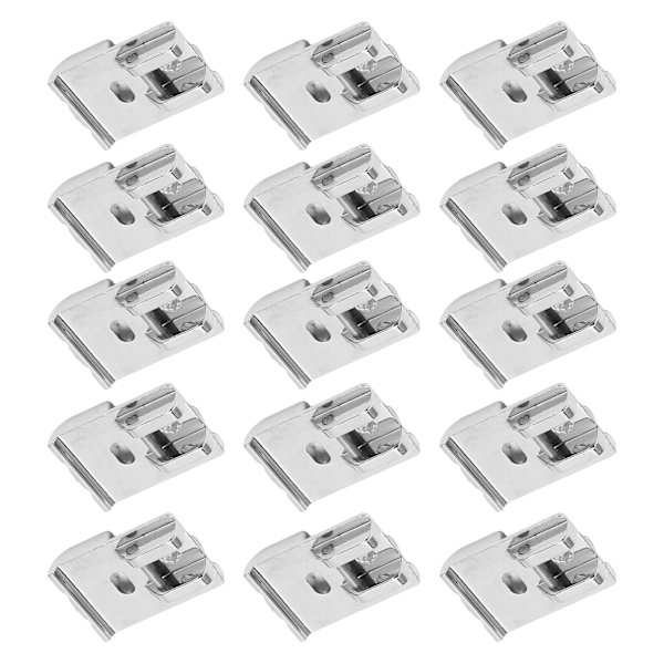 15 stk. Dobbelt Kantsyningspresserfod i Rustfrit Stål 2,3x1,8cm Blankt Udseende Syning Kantsyningspresserfod til Husholdningssøm