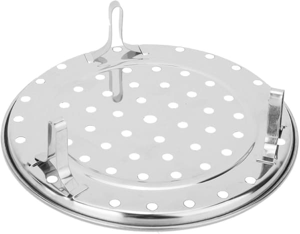 20 cm rund dampbakke i rustfritt stål med avtakbare ben for gryter og saktekoker 20cm