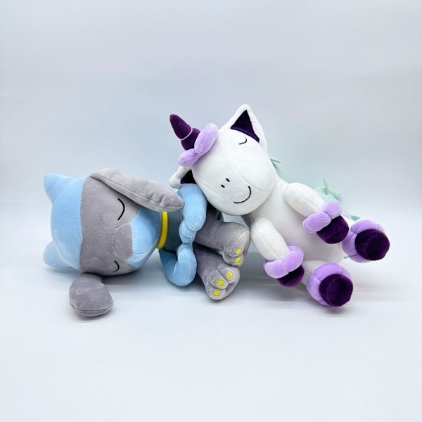 2024 Ny sovande Riolu Ponyta plysch plyschleksak docka, mjuk plyschdjurdocka för barn, bra födelsedag jul halloween val för pojkar flickor Blue