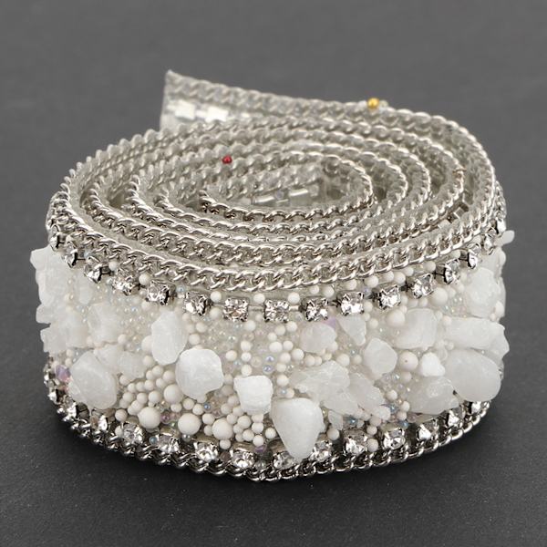 2,5 cm DIY Diamant Mesh Wrap Rulle Krystal Rhinestones Kæde Trim Bånd Dekoration (#04)