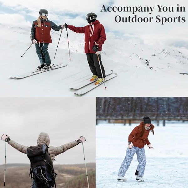 Vinterhandskar för kvinnor, Vattentäta Skidhandskar för Kvinnor, Pekskärm Snowboard Skidhandskar, Varma Vinter Snowboardhandskar för Cykling Löpning Utomhus Sport Grey