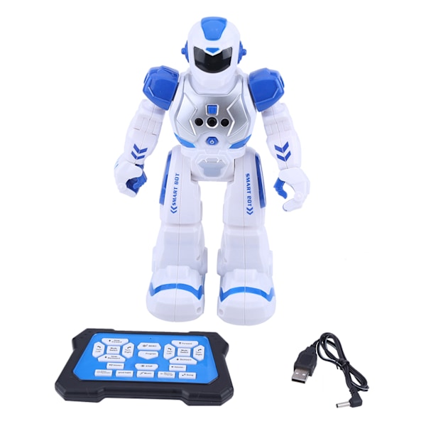 Kid Fjernkontroll Intelligent Robot Gest Sensor Sang Dansende Pedagogisk Leker Blue