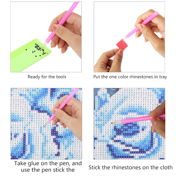 DIY Handgjord Rhinestone Broderi Målning Korsstygns Kit för Hemväggsdekor
