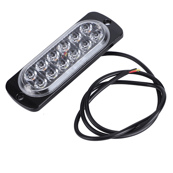 12-24V Lastbil Bil 12 LED Blinkande Varningsljus Blinkande Ljus Vit/Gul